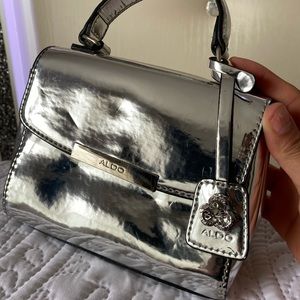 Aldo metallic silver purse